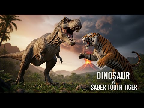 Million Years Ago | Unbelievable Battle Who Would Win in a Dinosaur Vs Saber Tooth Tiger Showdown