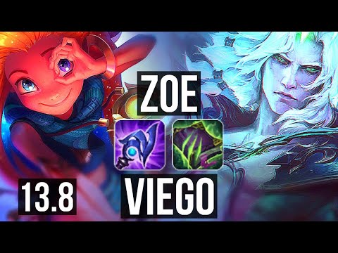 ZOE vs VIEGO (MID) | 2.4M mastery, 900+ games, 7/2/6, Rank 10 Zoe | KR Challenger | 13.8
