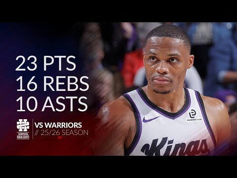 Russell Westbrook 23 pts 16 rebs 10 asts vs Warriors 25/26 season