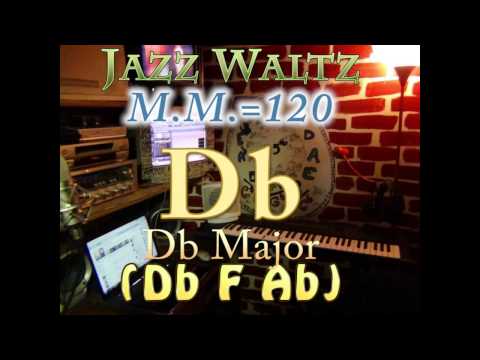 Db Major (Db F Ab) Jazz Waltz - M.M.=120 - One Chord Vamp