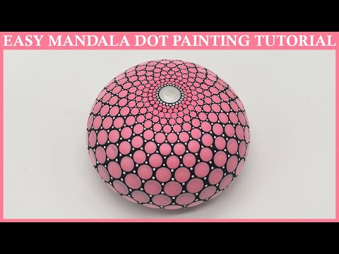 How to Paint Simple Pink Mandala Dot  Art - Tutorial Guide Dotting Acrylic Painting Artist