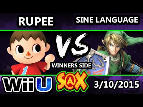 S@X - Rupee (Villager) Vs. Sine Language (Link) SSB4 Tournament - Smash 4 - Smash Wii U