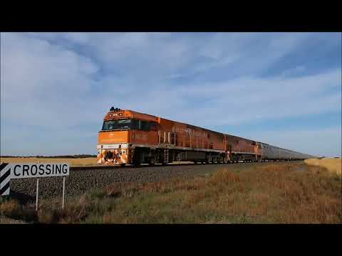 NR30+NR31 lead the 'Great Southern' tour train near Inverleigh, Vic, Australia