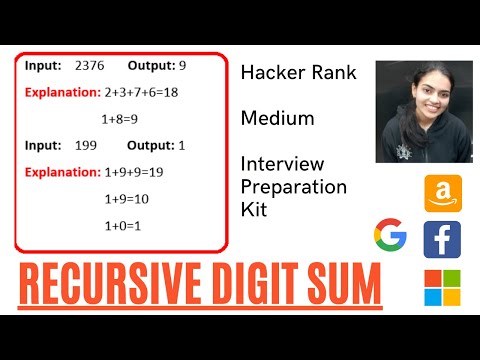 Recursive Digit Sum Hackerrank Recursion Interview