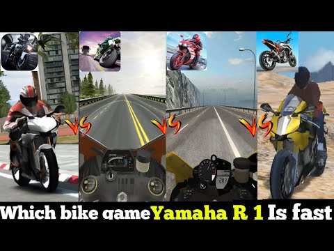 Yamaha R1 top speed in game traffic rider, Racing fever moto, Xtreme motorbikes,