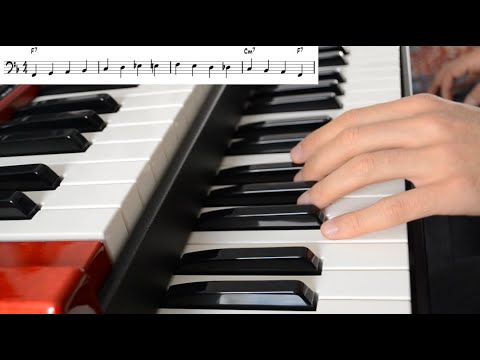 Jazz Piano Left Hand Workout: Walking Bass over F Blues Using Scale