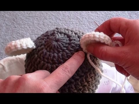 How to Crochet Bear Ears - Slow Video Tutorial