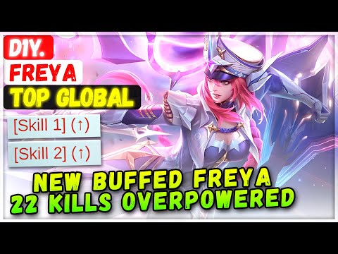 New Buffed Freya 22 Kills Overpowered [ Top Global Freya ] D1Y. - Mobile Legends Emblem And Build