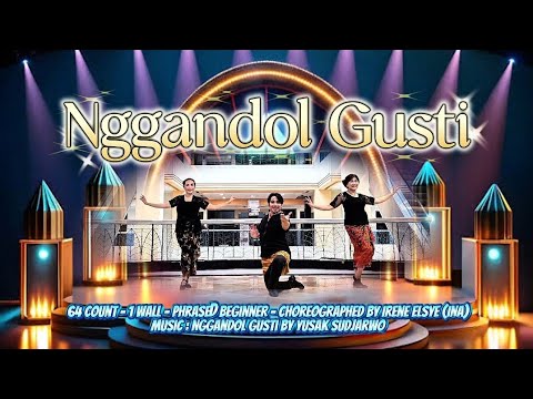 Nggandol Gusti - Phrased Beginner Line Dance | Demo by : Amare Nafiri