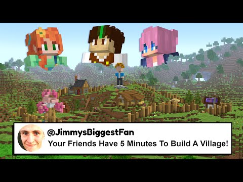 Minecraft But, I FORCE My Friends To BUILD A VILLAGE..