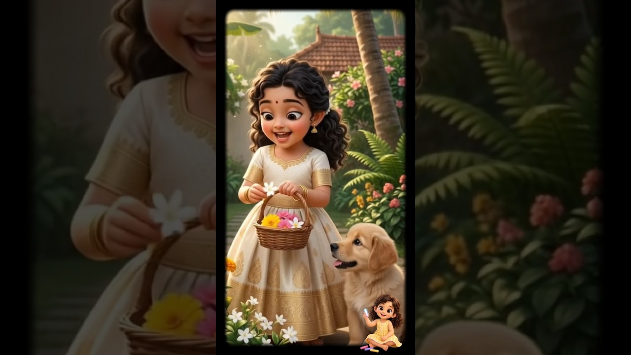 PART 1- Mia gets ready for Onam and collects flowers! 🌸 #MiaAndMe #Onam #Kids