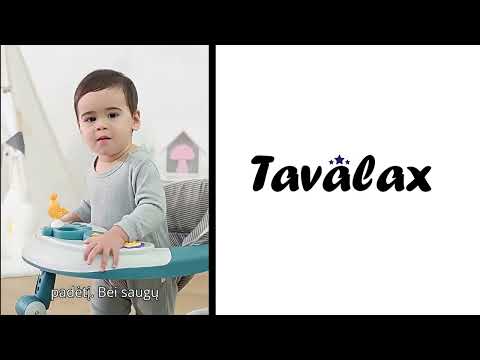 Tavalax 4 in 1 muzikinė kūdikių vaikštynė – reguliuojamo aukščio, sulankstoma, su supamosios kėdutės ir maitinimo staliuko funkcijomis video