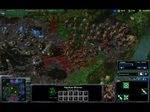 Starcraft 2 Beta   Successful Zerg Nydus Worm attack on a base