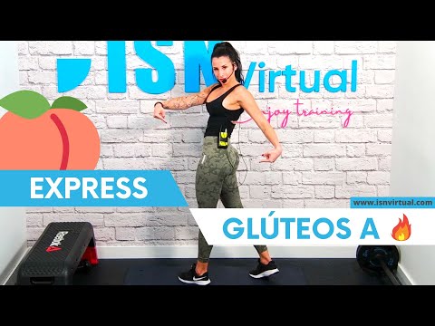 RUTINA EXPRESS GLÚTEO  ▶ MANCUERNAS - BARRA - SILLA o STEP