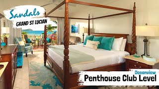 Caribbean Oceanview Penthouse Club Level PO | Sandals Grand St Lucian | Full Room Tour & Review 4K