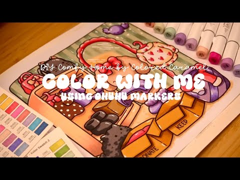 Color with me (ASMR) 🪴💕 'DIY Comfy Home' by Colored Caramel ✨ Ohuhu markers 🌱✏️ #adultcoloring #asmr