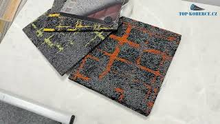 Belgotex kobercové čtverce Macro 97 šedo-černý