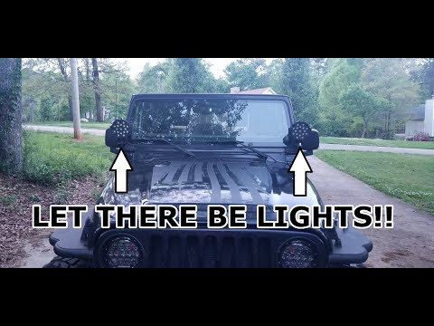 Jeep TJ Wrangler NILIGHT LED windshield lights and brackets Install