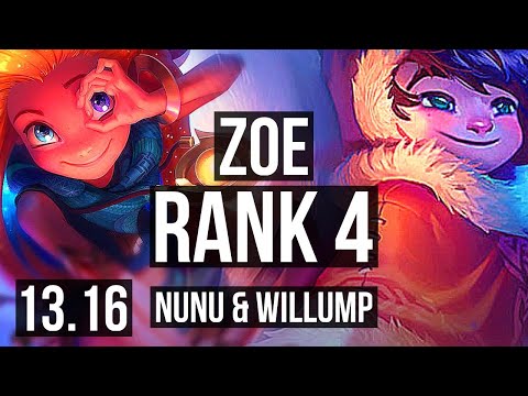 ZOE vs NUNU (MID) | Rank 1 Zoe, Rank 4, 9/1/4, 800+ games, 1.2M mastery | NA Challenger | 13.16