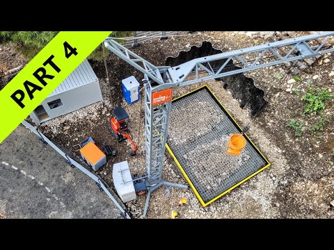 Building block of flat, RC Excavator Kubota Hutter U17, Man Mixer truck Crane. PART 4