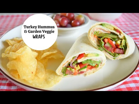 Turkey Hummus and Garden Veggie Wraps