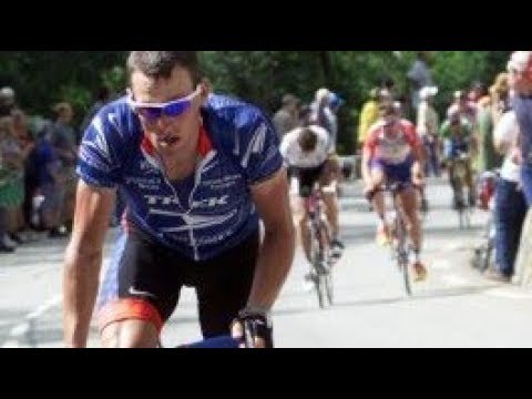 Tour de France 2001 - stage 10(Alpe d'Huez) - Lance Armstrong does the "Look" - including interview