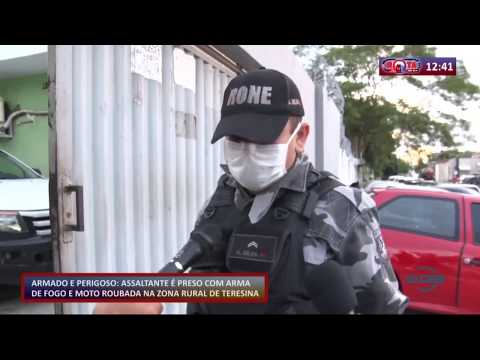 Assaltante eÌ preso com arma de fogo e moto roubada na zona rural de Teresina (20 05 20)