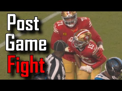 Player getting punched in the balls leads to Postgame Fight | San Francisco 49ers Vs  Panthers