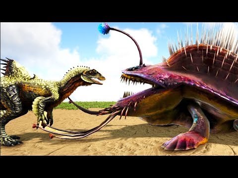 NEW Ark Concavenator + Cryolophosaurus vs NEW Monster Hunter Creatures! - Ark Survival Evolved