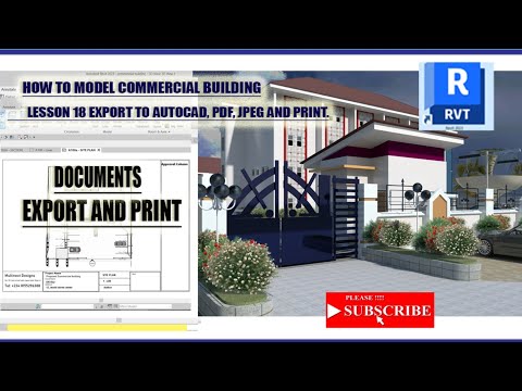 How to model Commercial Building in revit 2023 lesson 18 Export to AutoCAD, Jpeg, PDF  etc.
