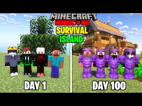 EPIC Minecraft Survival Island! 100 Days Hardcore | 4 Players