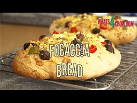 Focaccia Bread - Italian Bread with Olives, Peppers,...
