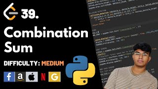 YouTube video 'Combination Sum | Leet code 39 | Theory explained + Python code'