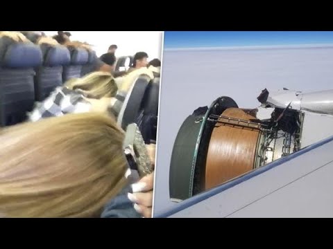 Horror in de lucht: vliegtuigmotor scheurt
