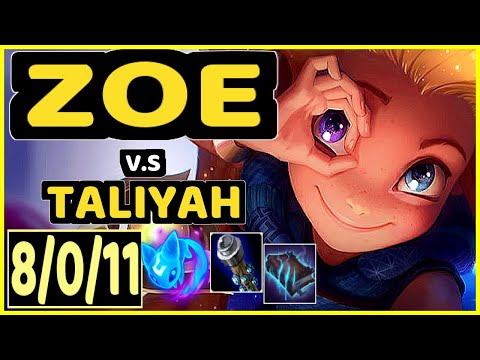 T1 FAKER (ZOE) vs TALIYAH - 8/0/11 KDA MID CHALLENGER GAMEPLAY - KR
