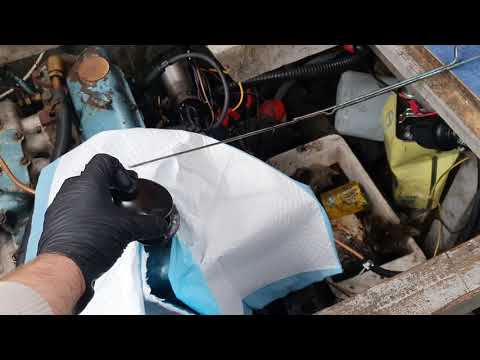 Oil and Filter Change on a Watermota Sea Tiger Inboard Engine in a Seamaster 27 Boat