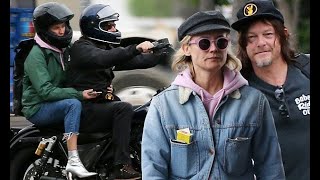 Diane Kruger hops on the back of Norman Reedus&#39; motorcycle