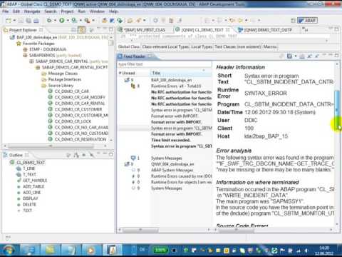 ABAP in Eclipse Tutorials - Getting ABAP Feeds