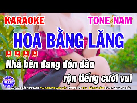 Karaoke Hoa Bằng Lăng Tone Nam ( Beat Hay ) | Nhạc Sống Phi Long