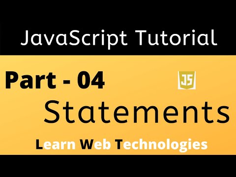 Javascript Tutorial For Beginners Part 4 Javascript Statements Learn Web Technologies