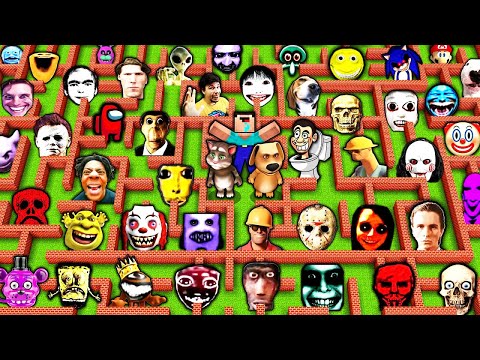 All Episodes: SURVIVAL in MAZE with 100 NEXTBOTS in MINECRAFT animation OBUNGA gameplay coffin meme
