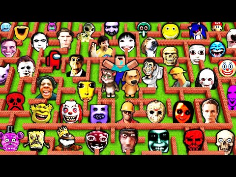 Cactus - Minecraft - All Episodes: SURVIVAL in MAZE with 100 NEXTBOTS in MINECRAFT animation OBUNGA gameplay coffin meme