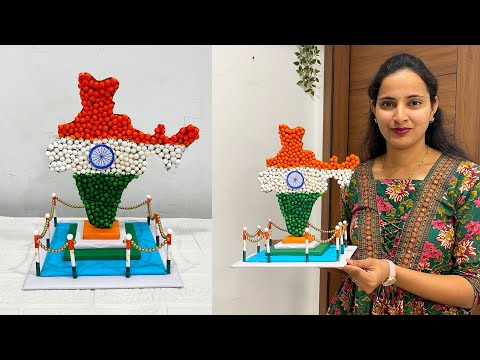 IINDIAN map craft ideas | Republic day craft ideas for school project | Tricolor Craft ideas #diy