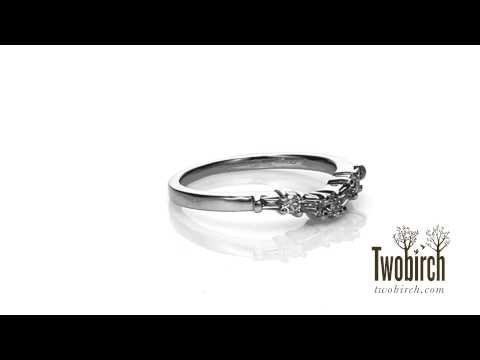 0.32 ct. Alternating Baguette and Round Shared Prong Tracer Band - TwoBirch  TB-CR-0083-WG-F