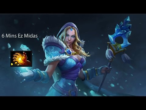 Crystal Maiden 6 Mins Midas Jungling [Dota 2 7.05]