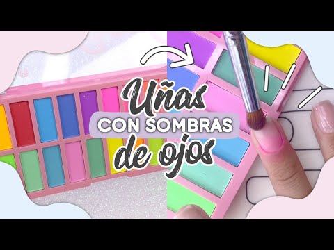 ¿FUNCIONA ✅ o es FAIL ❌? 😱 PINTO MIS UÑAS CON MAQUILLAJE DE OJOS · MANICURA UÑAS CORTAS 💅🏼