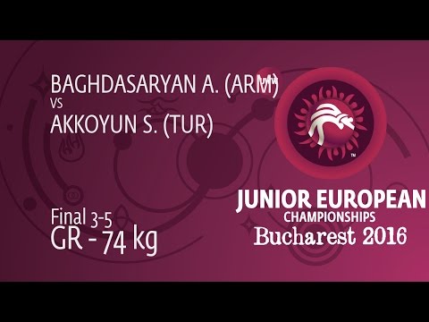 BRONZE GR - 74 kg: S. AKKOYUN (TUR) df. A. BAGHDASARYAN (ARM) by TF, 8-0