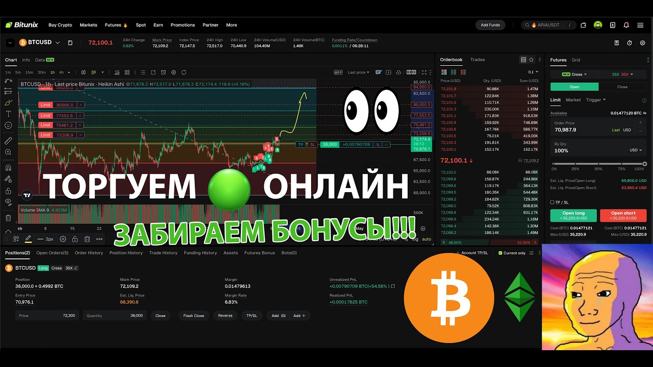 ТРЕЙДИМ В ПРЯМОМ ЭФИРИУМЕ 🟢 ЗАБИРАЕМ +20% НА ДЕПОЗИТЫ!!!