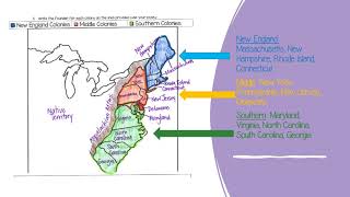 13 Colonies Map Notes
