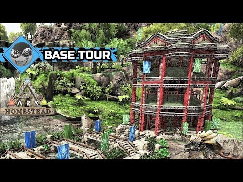 Ark: Survival Evolved - Homestead Workshop - Pagoda and Water Garden (no mods) base tour